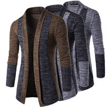 Весенние мужские свитера с длинными рукавами, Британский Ретро кардиган с вышивкой, мужской свитер, пальто, тонкая модная повседневная одежда, S-XXL верхняя одежда 2024 - купить недорого