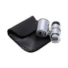 Lupa de joalheiro 45x, mini microscópio, lente de aumento, de bolso com luz led 2024 - compre barato