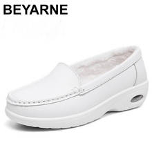 Beyarne-zapatos de trabajo de piel auténtica para mujer, calzado de trabajo informal, transpirable, para enfermera, nuevo estilo, invierno, l063 2024 - compra barato