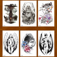 Maitreya/angel/sun wukong/diabo, tatuagem temporária masculina com henna, arte corporal, tatuagem à prova d'água, tatuagens temporárias 2024 - compre barato