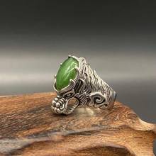 Anillo de plata de jade hecho a mano para hombre, conjunto de plata 925 antigua, jaspe, bibpolla, anillo de plata, anillo de gema 2024 - compra barato