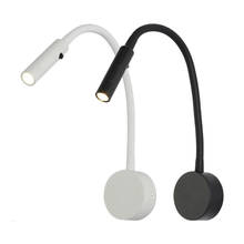Tokili Adjustable Gooseneck Book Lamp with Switch On/Off Wall Mounted Bedside Reading Light 2W LED Focused Spotlight AC100-240V 2024 - buy cheap