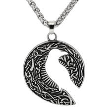 Norse Viking Raven Huginn and Muninn Knot amulet Pendant necklace With Valknut Gift Bag 2024 - buy cheap