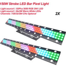 2Pcs/Lot New Stage Effect Light 150W Strobe LED Bar Pixel Light DMX 512 LED Wash Disco Light For Party DJ TV Studio Equipment 2024 - buy cheap
