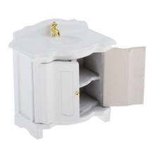 Dollhouse Sink 1:12 Miniature Wood Wash Basin with Working Cabinet for Dollhouse Bathroom Furnishings Toy 2024 - buy cheap