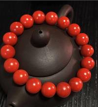 Frete grátis pulseira persimão 11mm baoshan nanhong original yunni yanzhi nanhong agate pulseira vermelha natural cor cheia 2024 - compre barato