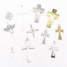 Colección de dijes de cruces de Metal para hombres y mujeres, 8 Uds., colgantes de pulsera de collar Retro DIY, fabricación de joyas artesanales 2024 - compra barato