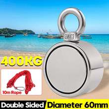 400kg Double Side Super Strong Magnet Pot Fishing Magnets Salvage Fishing Hook Magnets Strongest Permanent Powerful Magnet+Rope 2024 - buy cheap