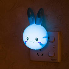 3 Colors LED Cartoon Rabbit Night Lamp Switch ON/OFF Wall Light AC110-220V EU US Plug Bedside Lamp For Children Kids Baby Gifts 2024 - buy cheap