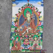 Buda de lótus tântrico retrato padmasambhava estátua thangka brocado pintura mural bordado de seda imagem de buda pendurar um pictu 2024 - compre barato