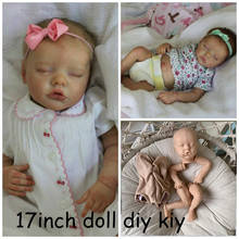 17inch Reborn Doll Kit Realistic Lifelike Sleeping Dolls Real Soft Touch Fresh Color Unfinished DIY Doll Parts, Cloth Body 2024 - buy cheap