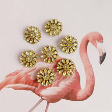 Pingente fivela diamante flores liga dourada 5 flash sapatos roupas sacola acessórios de chapéu diy joias acessórios 2024 - compre barato