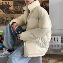 Abrigo de cuello alto estilo coreano para hombre, Parka cálida a la moda, abrigo corto informal, chaqueta gruesa holgada de invierno, ropa S-3XL 2024 - compra barato