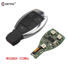 KEYYOU-llave de coche remota de entrada sin llave para Mercedes Benz, 433MHZ, 3 botones, 2000 + NEC y BGA, Chip PCF7941 2024 - compra barato