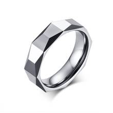 Cool Shiny Multi-faceted Tungsten Ring for Women Men Geometrical Jewelry Fashionable 5.5MM Wholesale Anniversary Souvenir Gift 2024 - buy cheap
