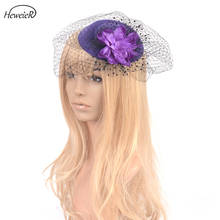 Women Bridal Fascinator Flower Veils Lace Wedding Party Pillbox Hat Cocktail Ascot Races Headwear Hairpin Handmade Accessories 2024 - buy cheap