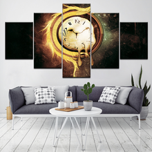 Wall Art Painting Canvas 5 Panels Canvas Art Vintage Watch Melted Clocks Prints Pictures Home Living Room Decor 2024 - buy cheap