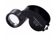 40x 25mm Jewelers Eyes Optical Glass Loupe Magnifier Magnifying LED Light Mini Lupa Plastic Handheld Lens Loep Opvouwbaar 2024 - buy cheap