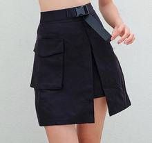 Sexy High Waist Women Irregular Pencil Skirt Spring Autumn Pocket  Split Fashion Casual Mini All-matched Skirts 2024 - buy cheap