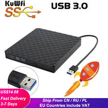 Gravador de DVD externo USB 3.0, drive ótico para gravar CD/DVD-RW, leitor de ROM em material plástico ABS, para MAC OS Windows XP/7/8/10 2024 - compre barato