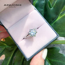 AINUOSHI 925 Sterling Silver Solitaire Round Cut SONA Diamond Engagement Rings For Women Promise Anniversary Wedding 2024 - buy cheap