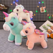 Peluche de unicornio colorido para niños y niñas, almohada con dibujo de caballo, suave, 30/35/50cm, 1 ud. 2024 - compra barato