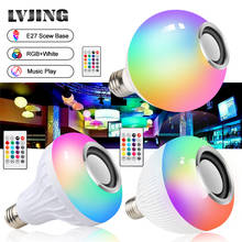 Bombilla LED inteligente E27 RGB, luz blanca con Bluetooth, para reproducción de música, lámpara Led inalámbrica regulable con Control remoto de 24 teclas 2024 - compra barato