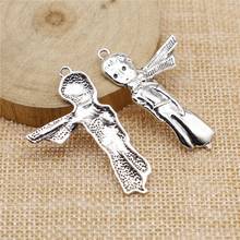 WYSIWYG 10pcs 45x25mm Scarf Boy Charm Pendants For Jewelry Making Antique Silver Color Boy Pendants Charm Boy With Scarf 2024 - buy cheap