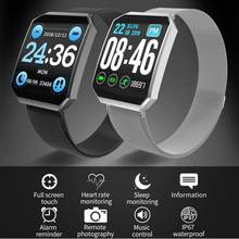 Stainless Steel Smart Watch Blood Pressure Heart Rate Monitor Messages Call Reminder Wristwatch for iPhone 12 Samsung Huawei LG 2024 - buy cheap