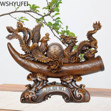 Family feng shui ornaments dragon Statue Sculpture Resin Crafts lucky town house home Decor Office Retro decoration Accessories 2024 - buy cheap