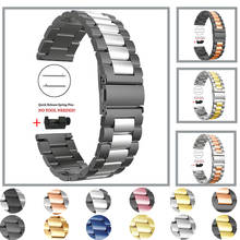Pulseira de aço inoxidável para relógio garmin mão, pulseira de metal para relógio garminactive s 4 enfeite de metal 3 20mm 22mm 2024 - compre barato