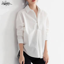 Camisa informal de chifón para mujer, camisas blancas de manga larga para oficina, Blusas negras de talla grande holgadas, 2020 2024 - compra barato