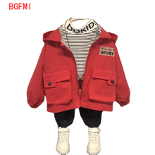 Baby Boys Cotton Zipper Lined Jacket for Spring Autumn Pocket Girls Casual Letters Hooded Trench Jacket Kids Clothes Sports Coat 2024 - buy cheap