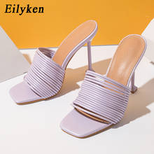 Eilyken-zapatillas de punta cuadrada para mujer, zapatos de tacón alto sexys de aguja, elegantes, para fiesta, Verano 2024 - compra barato