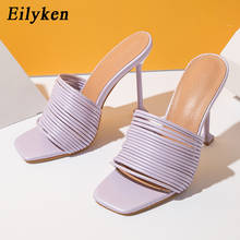 Eilyken-sapatos de salto alto femininos, chinelos de dedo quadrado, sexy, estilo stiletto, festa elegante, sapato para mulheres, verão 2024 - compre barato