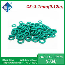Junta tórica de goma para arandela de combustible, anillo de goma verde FKM, espesor de 3,1mm, OD21/22/23/24/25/26/27/28/29/30mm, lote de 2 unidades 2024 - compra barato