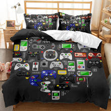 Black and White Gamepad Bedding Set King Size Game PSP Duvet Cover 3D Quilt Headset Camera Bed Set Play Game Home Textiles 2024 - buy cheap