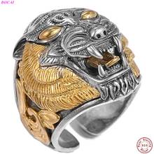 BOCAI Solide Sterling  Silver S925 Adjustable Rings 2022 New Fashion Leopard Head Personality Ornaments Pure Argentum Jewelry 2024 - buy cheap