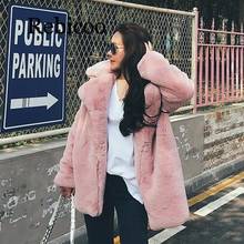 Winter Women Faux Rabbit Fur Coat Luxury Fur Coat OverCoat Thick Warm Female Plush Coats 2024 - buy cheap