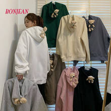 Hoodies Cute Kawaii Sweatshirt Women Winter Korean Tops Oversize Harajuku Hooded Chritmas Pullover Bear Warm Tracksuit Sudadera 2024 - buy cheap