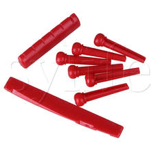 Acoustic Guitar Plastic Saddle Bridge Pins for Classical Guitar Red 8pcs in One 2024 - buy cheap