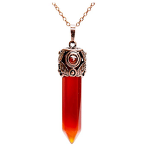 FYJS Unique Copper Plated Hexagon Column Pendant Red Agates Necklace Link Chain Jewelry 2024 - buy cheap