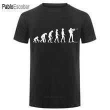 Новинка, Летний стиль, биатлон, футболка для мужчин, обезьяна, футболка с коротким рукавом, хлопок, биатлон, эволюция, футболки, одежда для мужчин 2024 - купить недорого