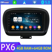 Android 10 Car Multimedia Player PX6 4+64G For Fiat 500X 2014-2020 BT 5.0 Tethering GPS Navi Carplay 4G LTE DSP WIFI Radio Auto 2024 - buy cheap