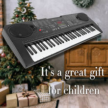 Teclado de piano digital com 61 teclas, suporte de música para microfone, brinquedos educativos de tamanho integral para crianças 2024 - compre barato