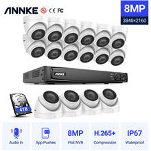 ANNKE-sistema de seguridad de vídeo en red, Kit de cámara IP resistente a la intemperie, CCTV, 16 canales, 4K, Ultra HD, POE, 8MP, H.265 + NVR, 16 Uds. 2024 - compra barato