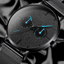 Relógio masculino de luxo, relógio de pulso preto de aço inoxidável e quartzo, para negócios, esportivo, novo, 2020 2024 - compre barato