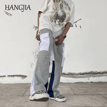 Calças estilo hip-hop, trabalho com retalhos, calça larga, estilo japonês 2024 - compre barato