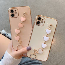 Funda de teléfono con cadena de corazón de amor para iPhone 13, 12 Pro, 11Pro, Max, XS, Max, XR, X, 12 Mini, SE 2020, funda trasera de silicona TPU suave 2024 - compra barato