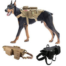Тактический Жилет для собак K9, военная тренировочная жилетка с креплением, уличная охотничья служба, жилет для собак и домашних животных с ручкой-мешочком 2024 - купить недорого
